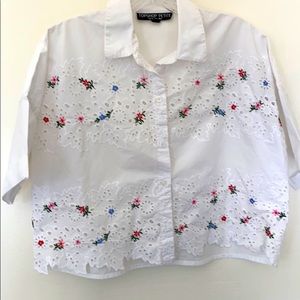 Top shop white floral blouse